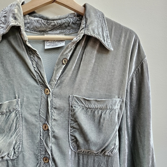 Vintage Silver Carol Le Valley Oversized Crushed Velvet Dress, Size Medium - Picture 3 of 11